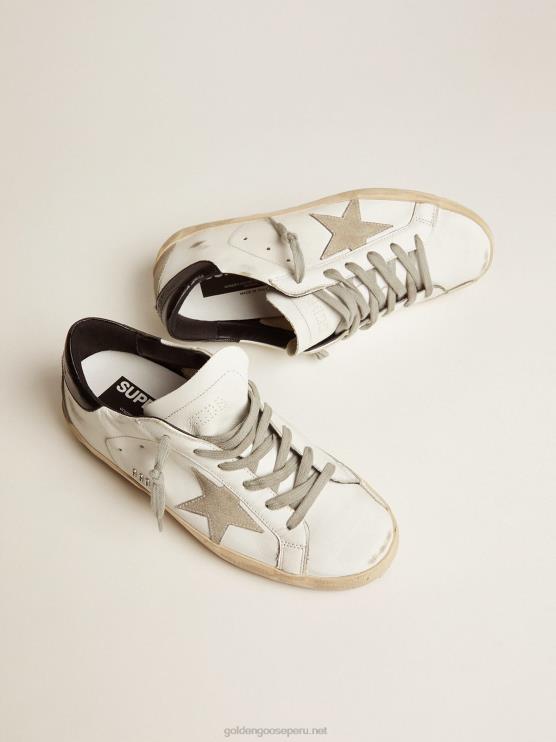 FDVPX10 Golden Goose mujer zapatillas super-star con refuerzo negro en el talón y letras con tachuelas de metal