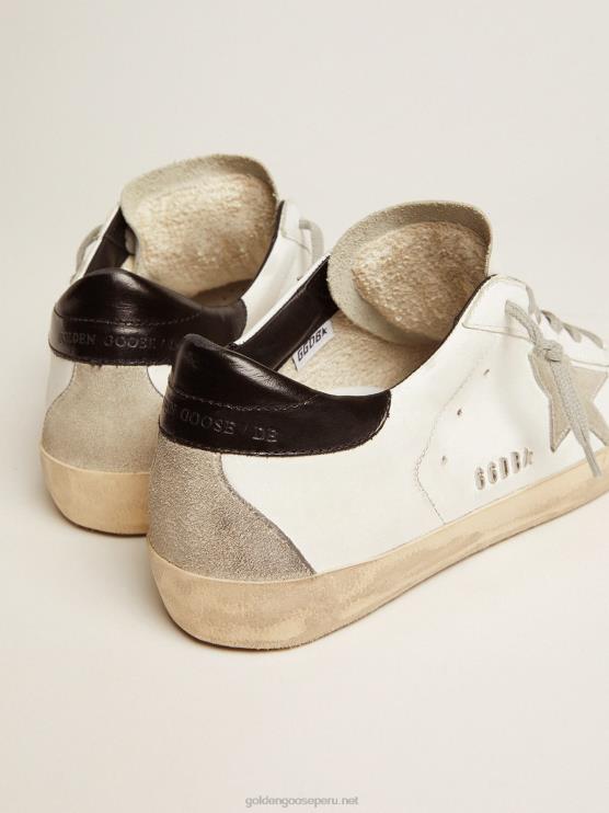 FDVPX10 Golden Goose mujer zapatillas super-star con refuerzo negro en el talón y letras con tachuelas de metal