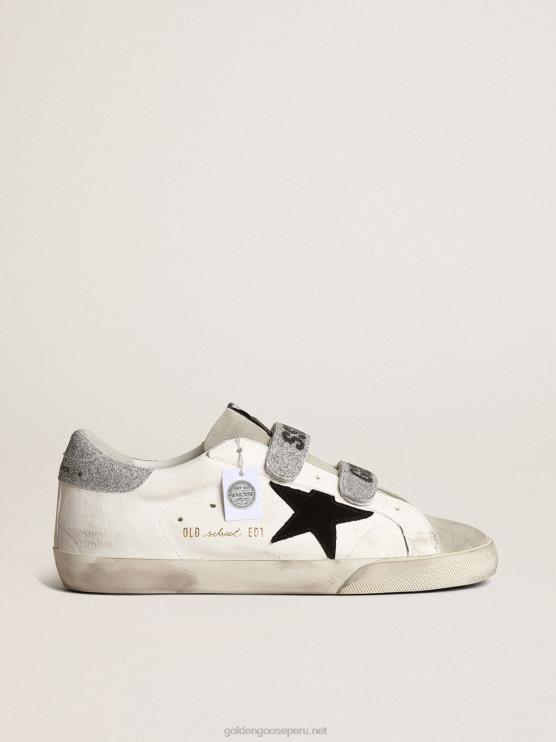 FDVPX165 Golden Goose mujer old school con estrella de ante y correas de cristal swarovski