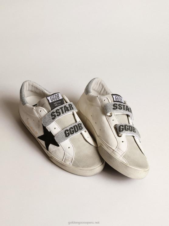 FDVPX165 Golden Goose mujer old school con estrella de ante y correas de cristal swarovski