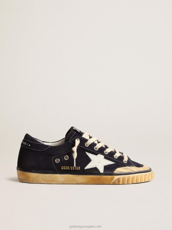 FDVPX195 Golden Goose mujer super-star penstar ltd de ante azul con estrella blanca