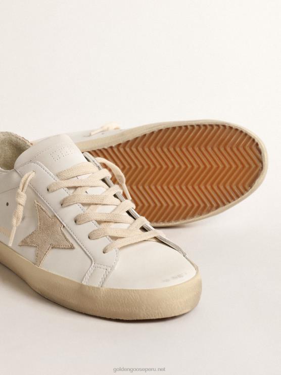 FDVPX197 Golden Goose mujer superestrella con estrella de ante y refuerzo del talón con purpurina rosa melocotón