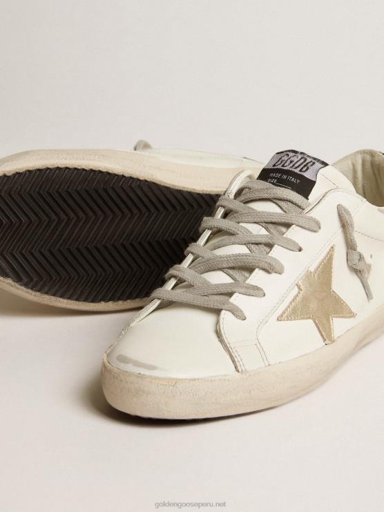 FDVPX203 Golden Goose mujer superestrella con estrella dorada y refuerzo del talón con purpurina negra