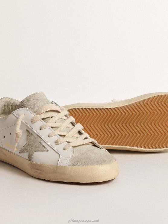 FDVPX216 Golden Goose mujer superestrella con estrella gris y refuerzo del talón con purpurina plateada