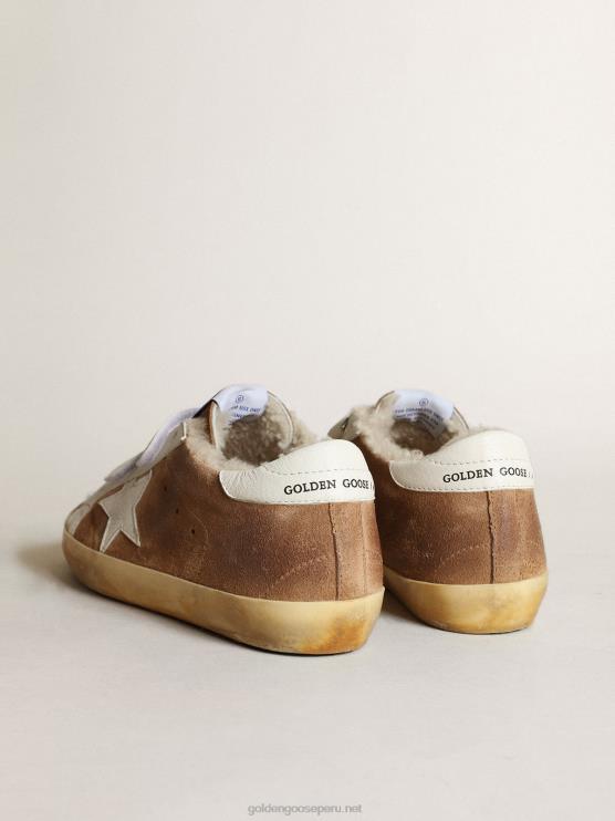 FDVPX226 Golden Goose mujer old school de ante color tabaco con estrella blanca y trabilla en el talón
