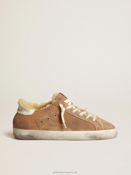 FDVPX241 Golden Goose mujer super-star ltd con estrella perforada y forro de borrego