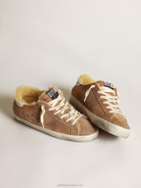 FDVPX241 Golden Goose mujer super-star ltd con estrella perforada y forro de borrego
