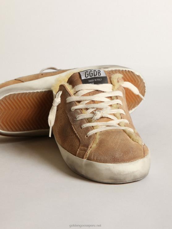 FDVPX241 Golden Goose mujer super-star ltd con estrella perforada y forro de borrego