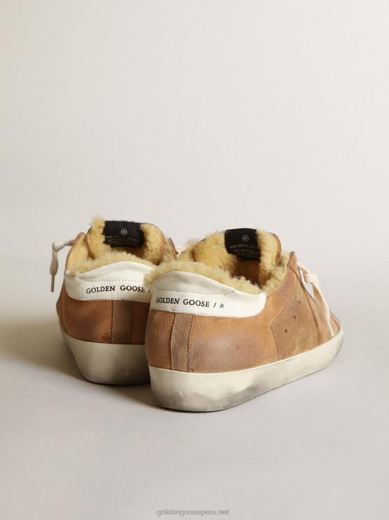 FDVPX241 Golden Goose mujer super-star ltd con estrella perforada y forro de borrego