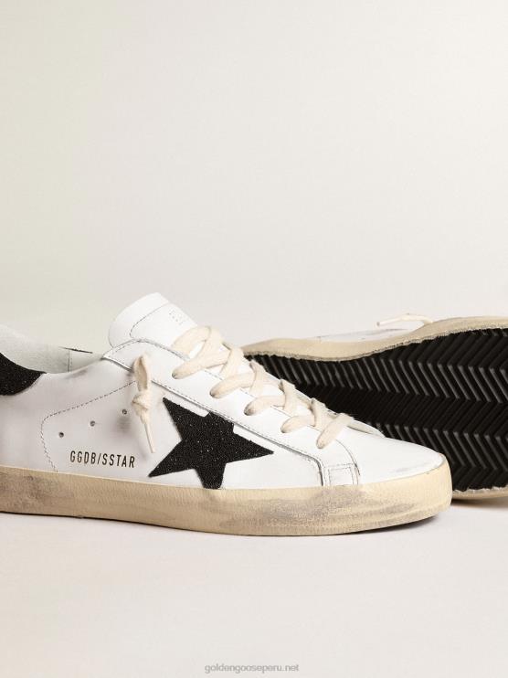 FDVPX249 Golden Goose mujer superestrella con una estrella negra de cristal swarovski y refuerzo en el talón