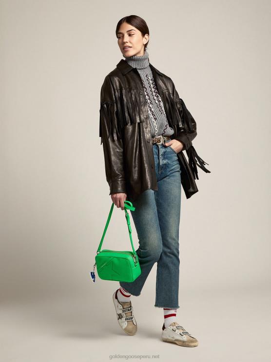 FDVPX30 Golden Goose mujer deportivas old school con estrella de piel de potro con estampado de cebra y refuerzo del talón con purpurina roja