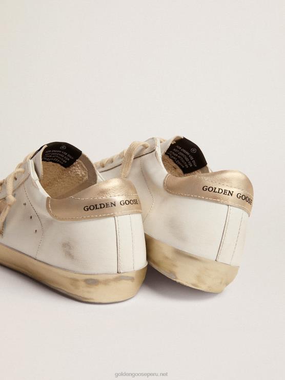 FDVPX60 Golden Goose mujer zapatillas deportivas Super-Star con foxing dorado brillante y letras con tachuelas de metal