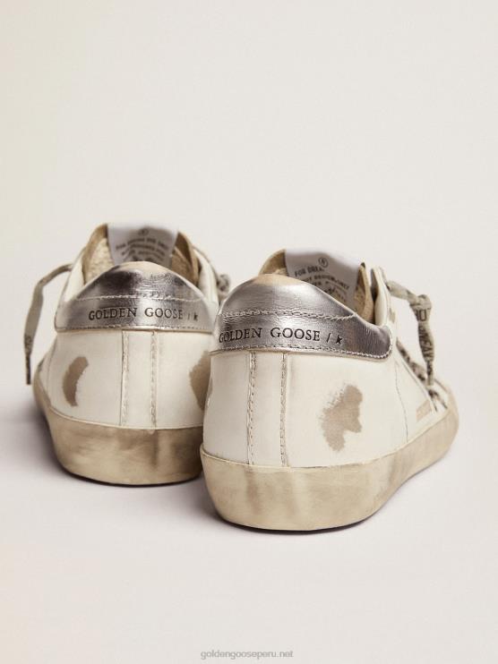 FDVPX64 Golden Goose mujer zapatillas super-star con estrella de piel de potro con estampado de cebra