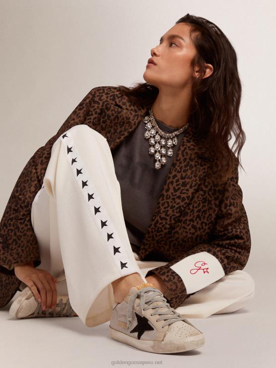 FDVPX70 Golden Goose mujer zapatillas super-star de piel con inserción de malla