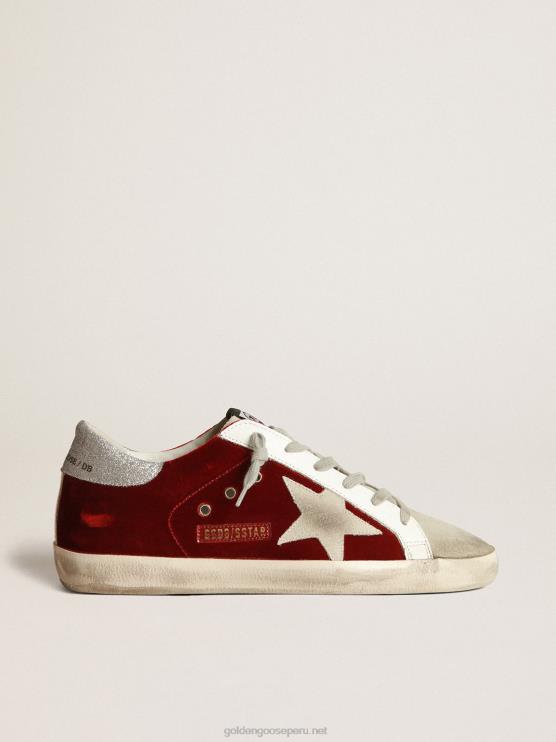 FDVPX73 Golden Goose mujer zapatillas deportivas super-star de terciopelo con refuerzo brillante en el talón