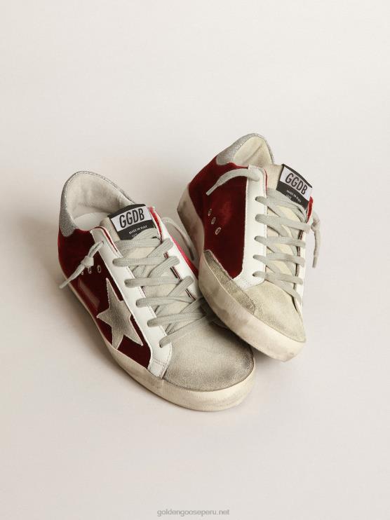 FDVPX73 Golden Goose mujer zapatillas deportivas super-star de terciopelo con refuerzo brillante en el talón
