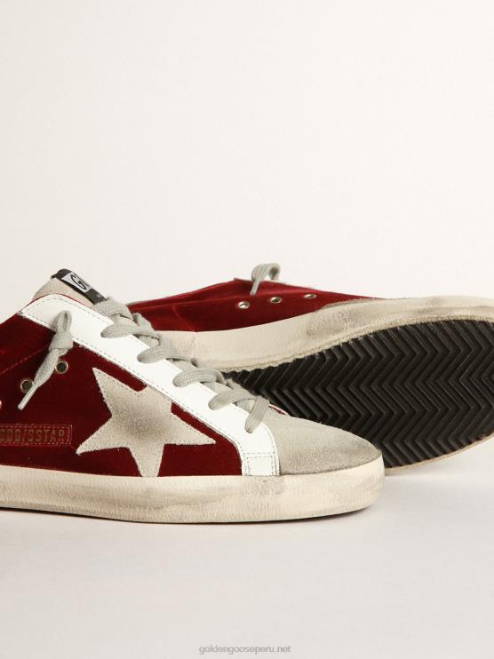 FDVPX73 Golden Goose mujer zapatillas deportivas super-star de terciopelo con refuerzo brillante en el talón