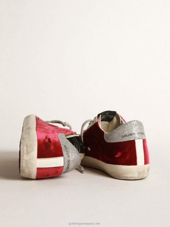 FDVPX73 Golden Goose mujer zapatillas deportivas super-star de terciopelo con refuerzo brillante en el talón