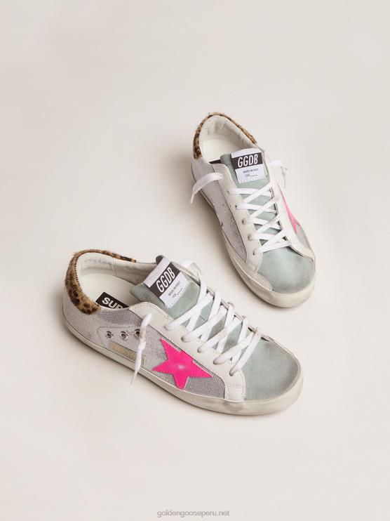 FDVPX91 Golden Goose mujer zapatillas deportivas superestrella con lentejuelas y refuerzo del talón con estampado de leopardo