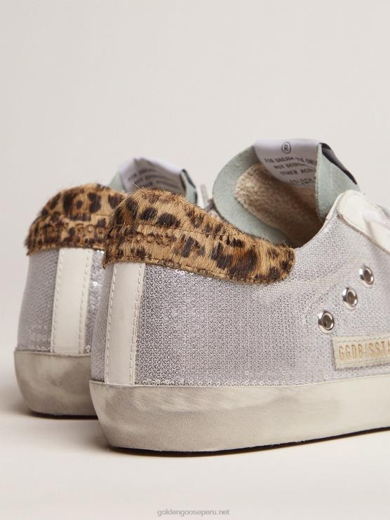 FDVPX91 Golden Goose mujer zapatillas deportivas superestrella con lentejuelas y refuerzo del talón con estampado de leopardo