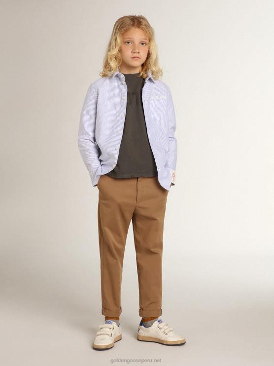 FDVPX896 Golden Goosecamiseta de niño en gris con tratamiento desgastado