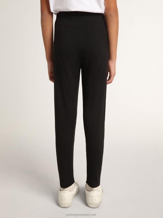 FDVPX884 Golden Goose niños legging colección estrellas negras con estrellas blancas a contraste