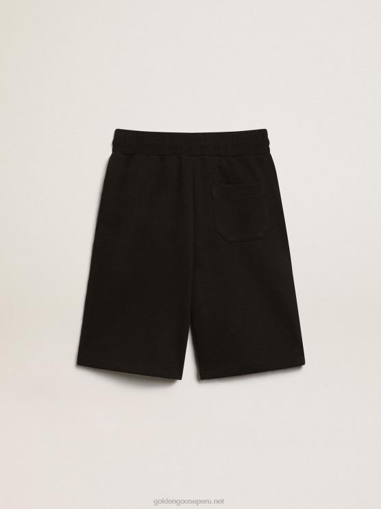 FDVPX887 Golden Goose niños Bermudas colección estrellas negras con estrellas blancas en contraste