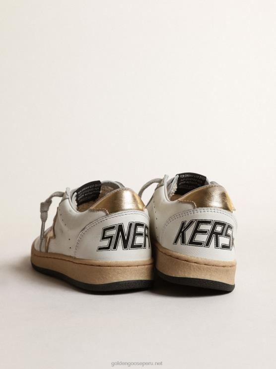 FDVPX855 Golden Goose niños ball star júnior con estrella de piel metalizada dorada y refuerzo en el talón