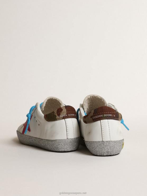 FDVPX857 Golden Goose niños junior super-star ltd con estrella fucsia y zorro brillante