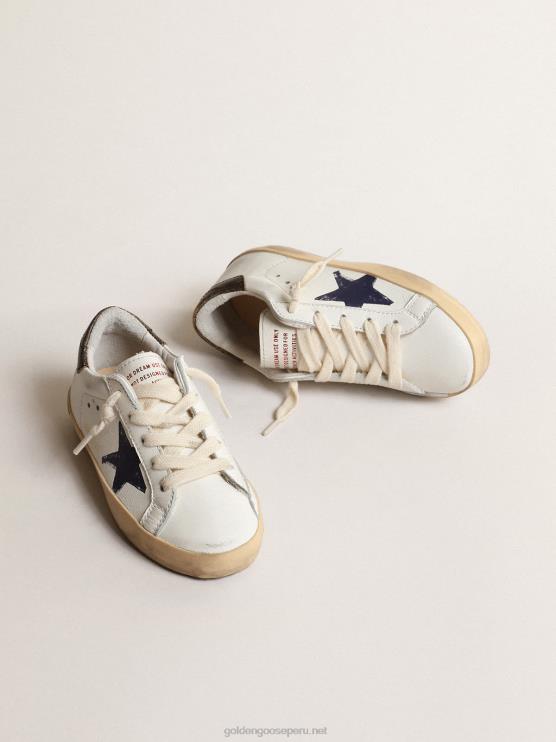 FDVPX853 Golden Goose niños super-star júnior de napa con estrella estampada y talonera negra